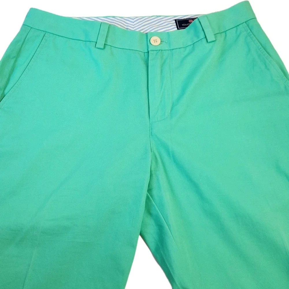 Vineyard Vines Mens 32x30 Slim Fit Breaker Pants Mint Green  Preppy Khaki‎ Golf